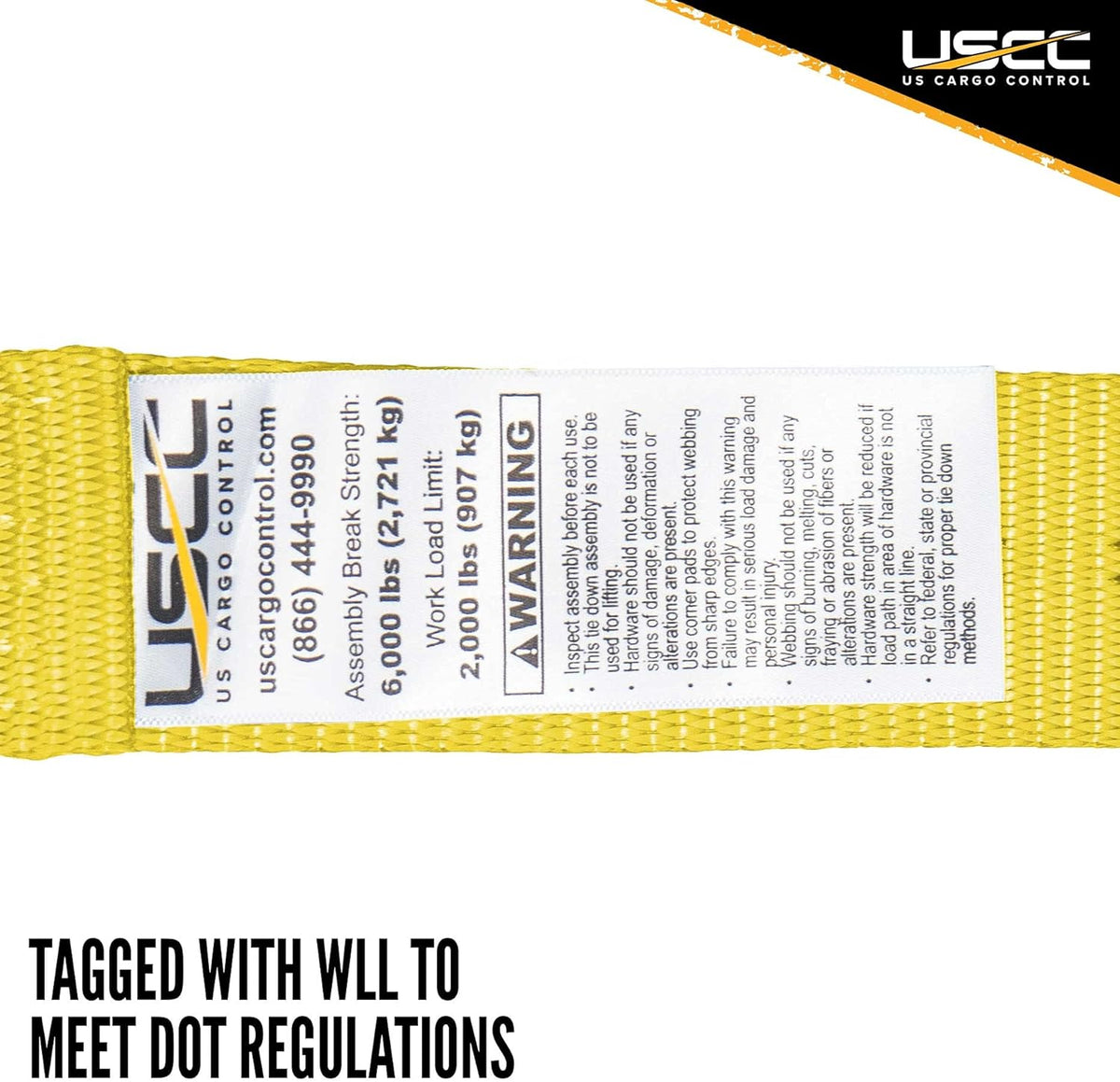 2 Inch Wide x 27 Foot Long Yellow Ratchet Straps with Snap Hook - 4 Pack E604