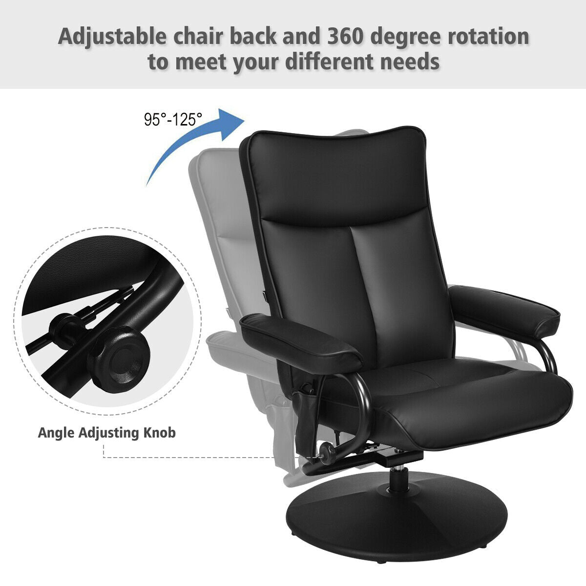 Swivel Massage Recliner with Ottoman R820