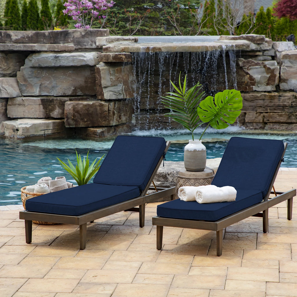 Sapphire Blue Outdoor Chaise Lounge Cushion 72 x 21 S48816