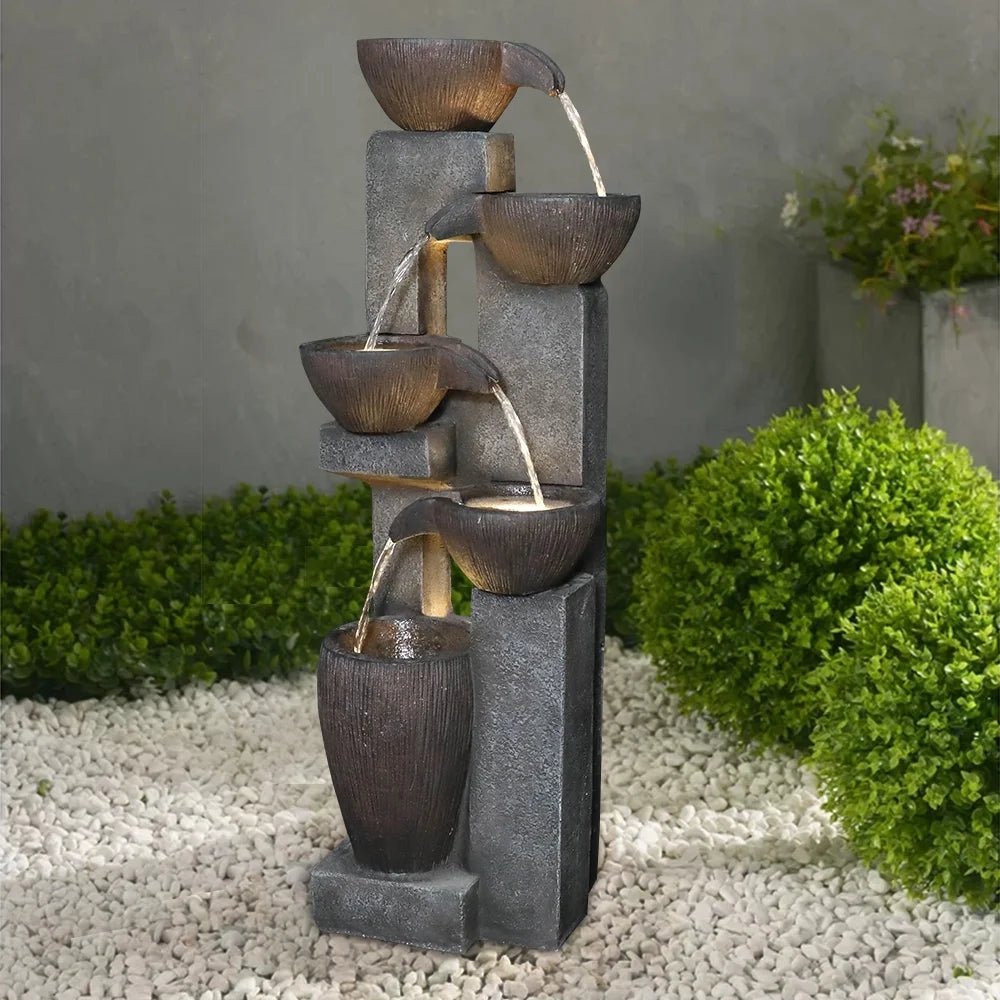 10" Outdoor 5-Tier Waterfall Fountain E8546