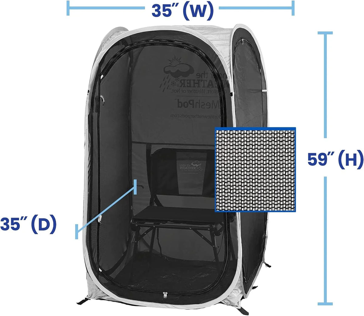 1-Person Pop-Up Mosquito Screen Tent with No-See-Um Proof Mesh T3761