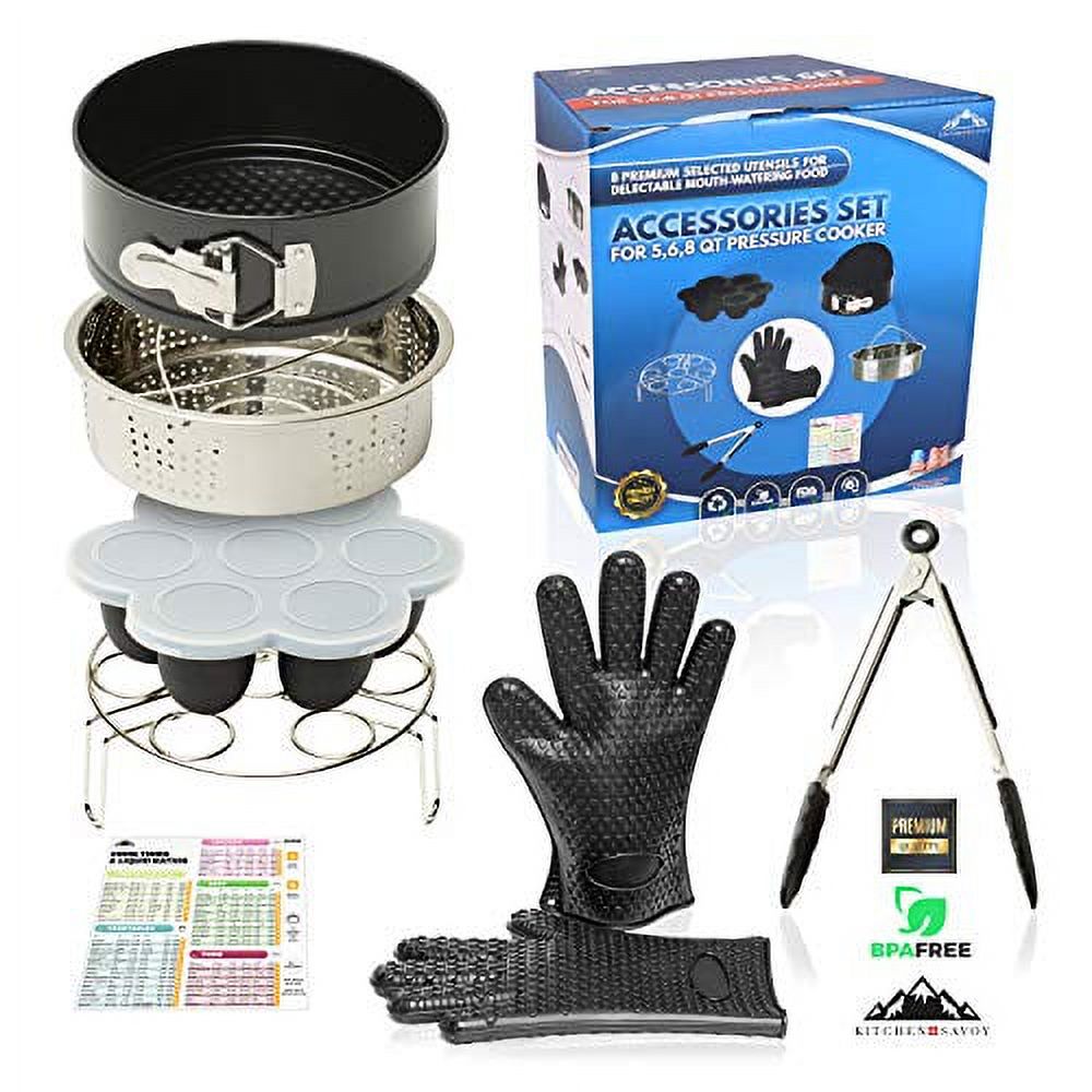 Pressure Cooker Accessories Set with Steamer Basket, Springform Pan, Silicone Gloves, Egg Bites Mold, Kitchen Tongs K315