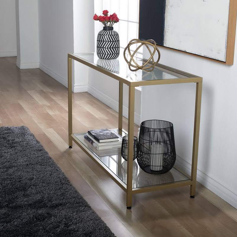 Gold Glass Console Table N24807
