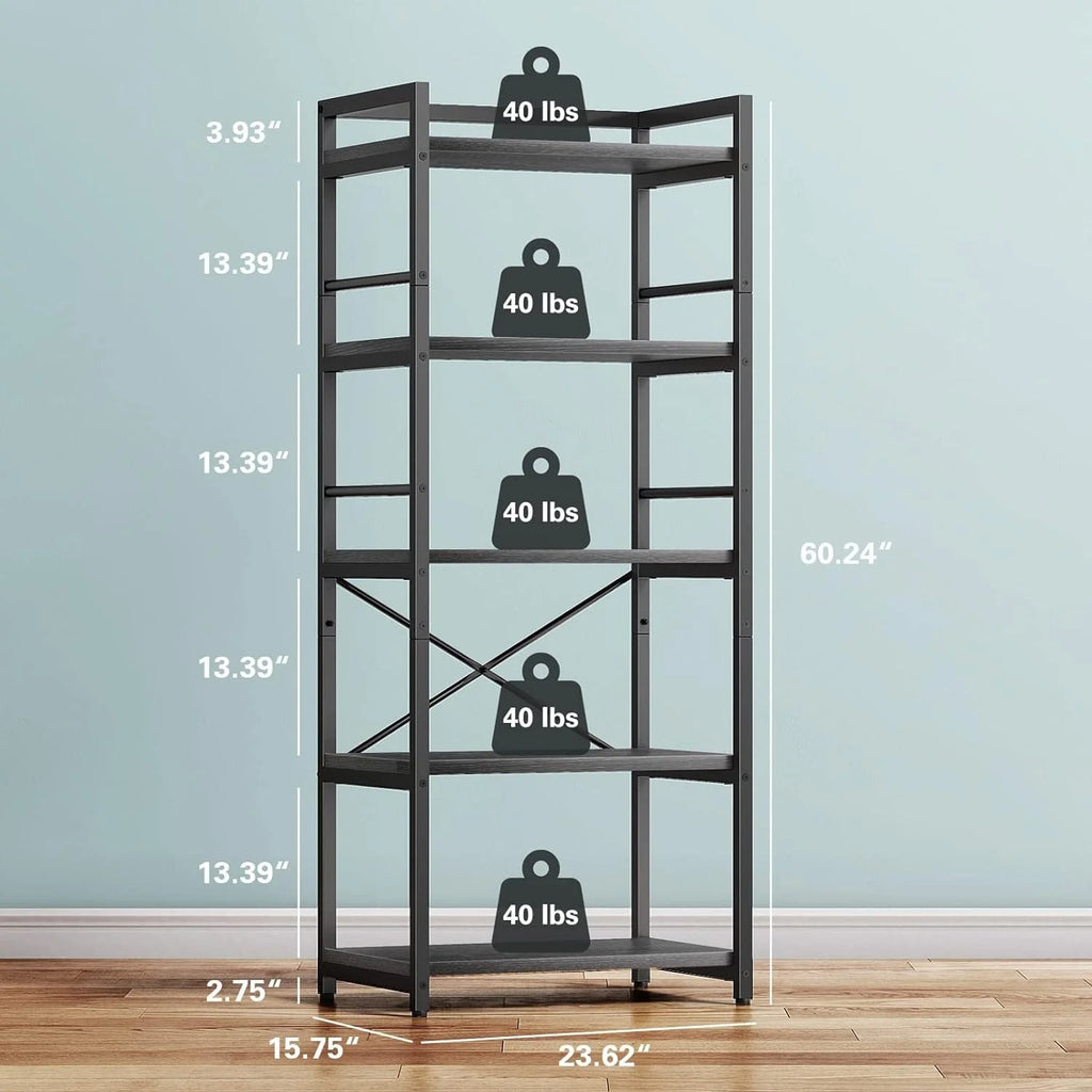 5-Tier Bakers Rack with Storage, Black Z804947