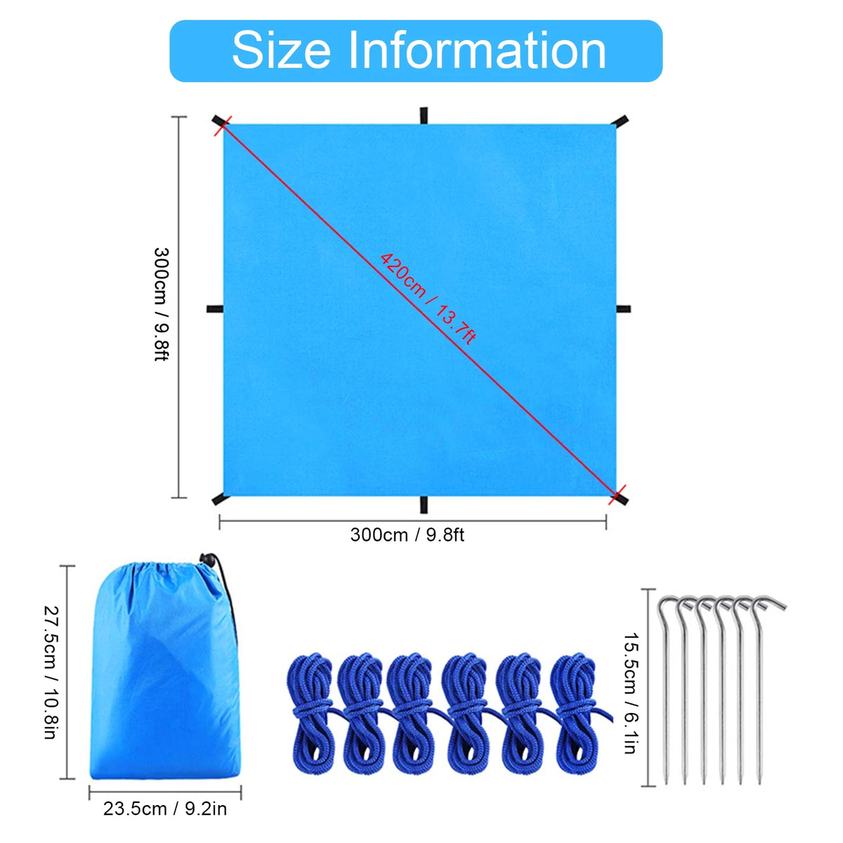 Waterproof Camping Tarp Hammock Sunshade Tent Rain Shelter Lightweight Canopy F4565