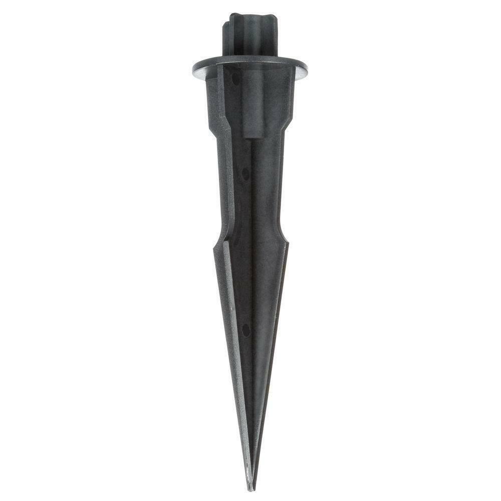Matte Black Outdoor Integrated LED Path Light with Hammered Glass Lens (4-Pack) Y605