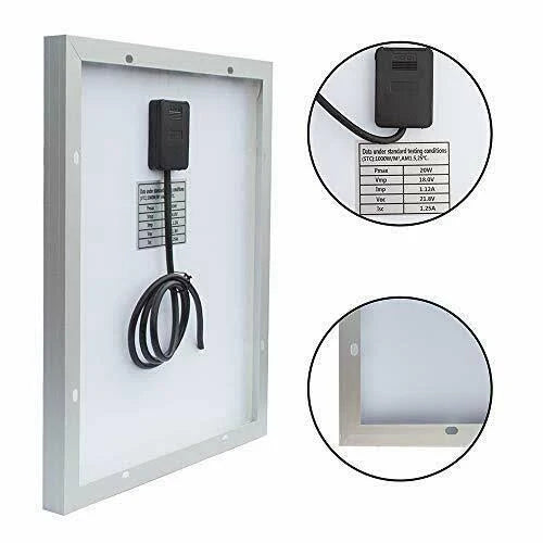 20W 12V Monocrystalline Solar Panel Kit with 10A Solar Charge Controller and Cable U573