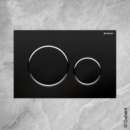 Black/Bright Chrome Dual Flush Actuator Plate O8991