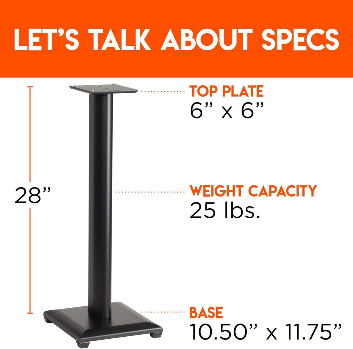 Universal Floor Speaker Stands with Sound Iso Pads & Carpet Spikes F664711