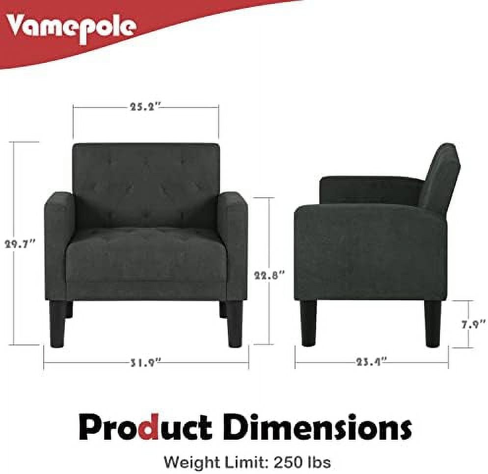 Light Grey Tufted Upholstered Accent Chair H679226