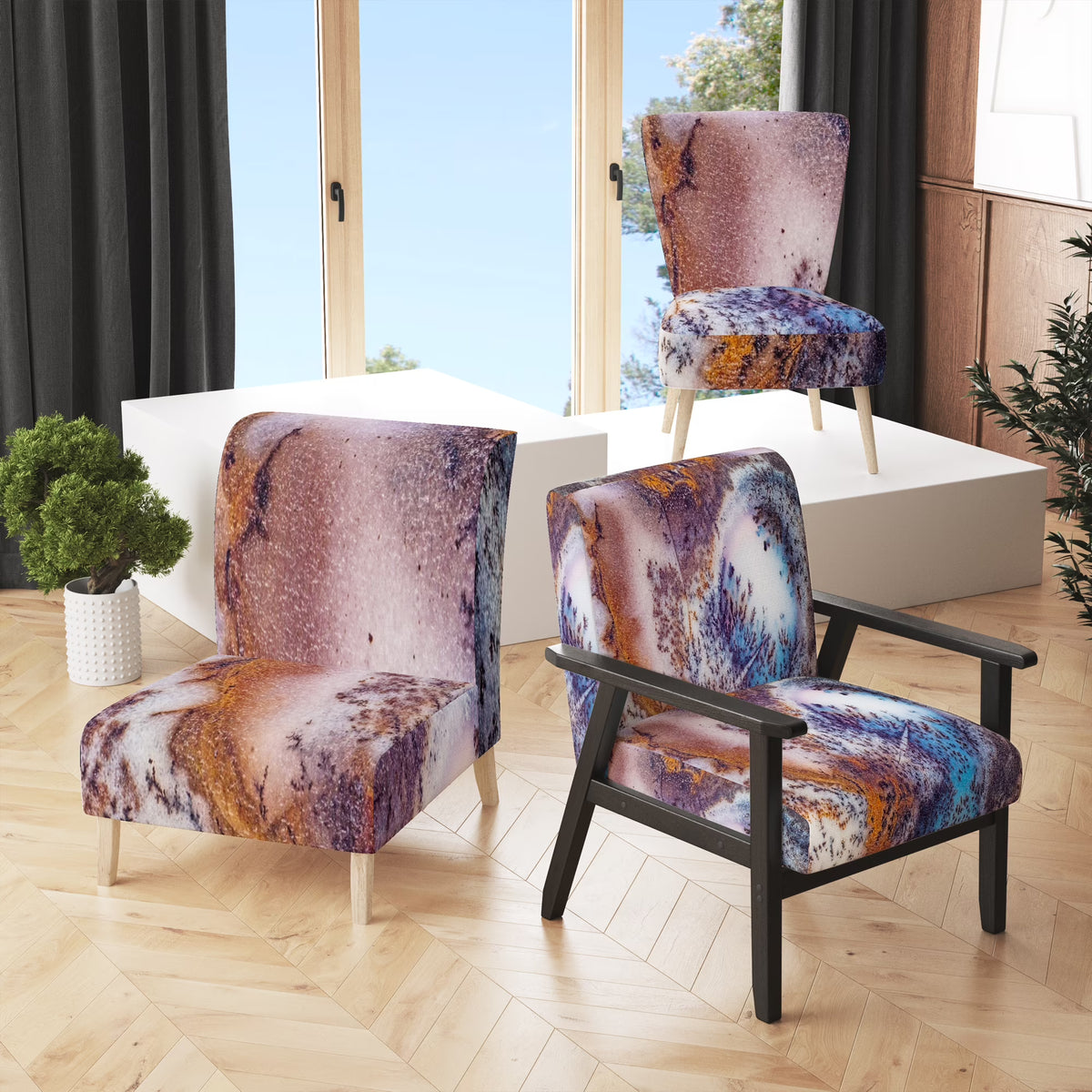 Upholstered Traditional Accent Chair Q4143