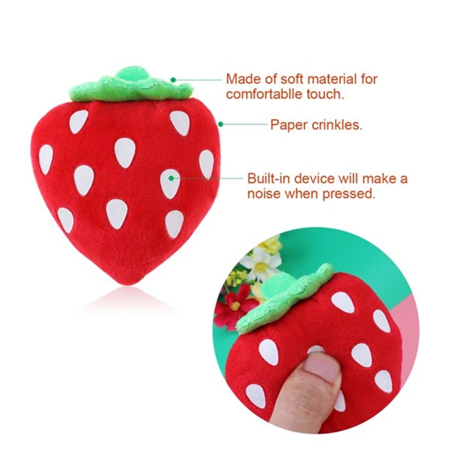 5 Pack Dog Squeaky Toys Plush Fruits Snacks and Vegetables Dog Toys J7977