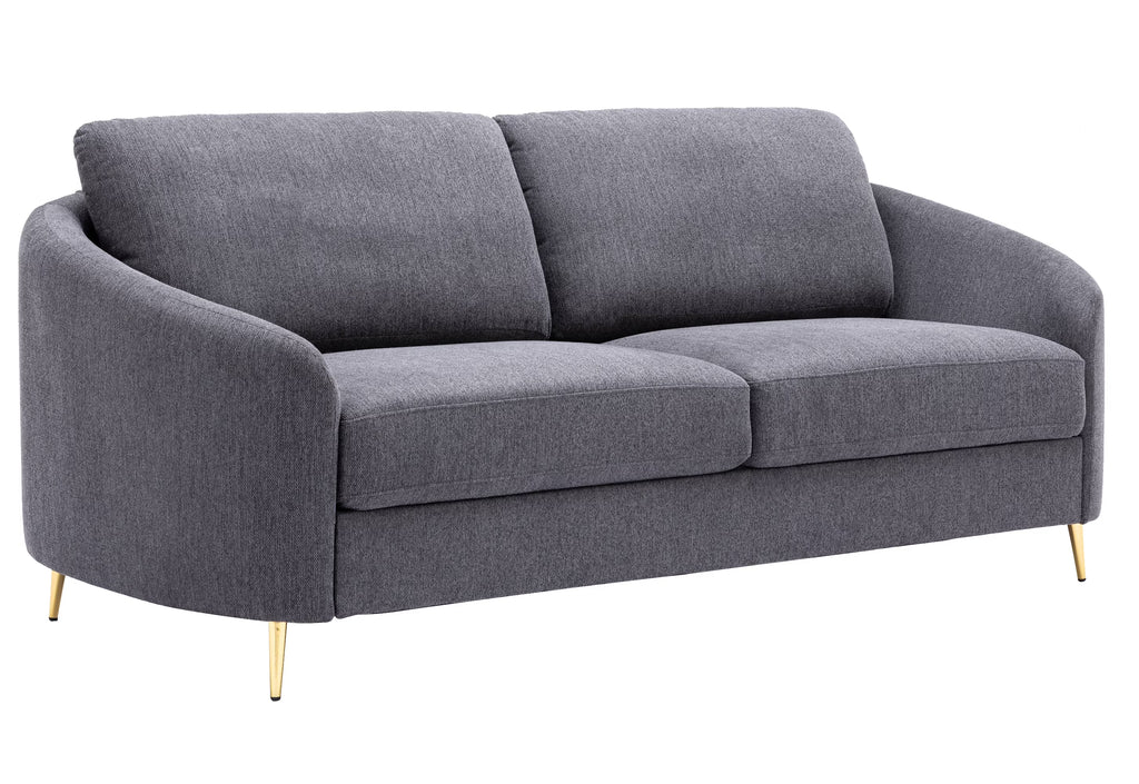 Gray Upholstery Sofa with Wooden Frame and Metal Legs T678001