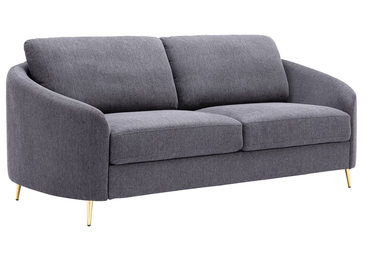 Gray Upholstery Sofa with Wooden Frame and Metal Legs T678001
