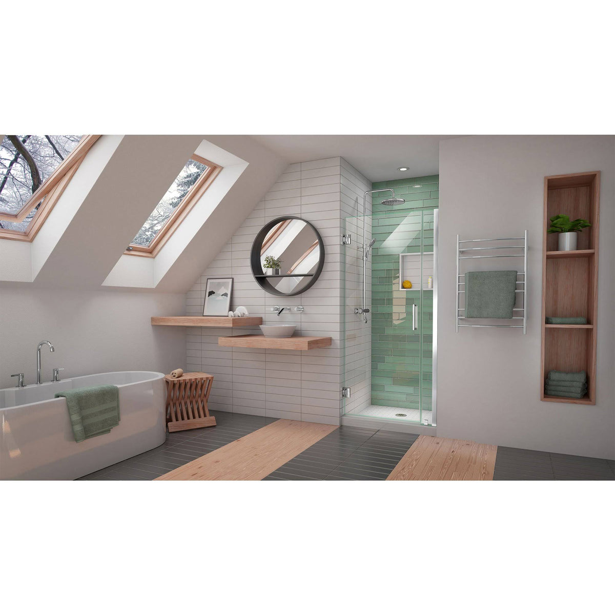 Frameless Hinged Shower Door in Chrome O188980