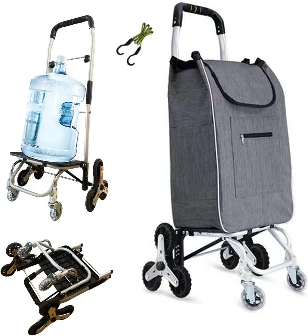 Foldable Cart with Aluminum Frame, Waterproof Canvas, 8 Wheel, Navy Blue, Pack of 2 K67141