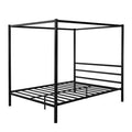 Queen White Metal Canopy Platform Bed B399