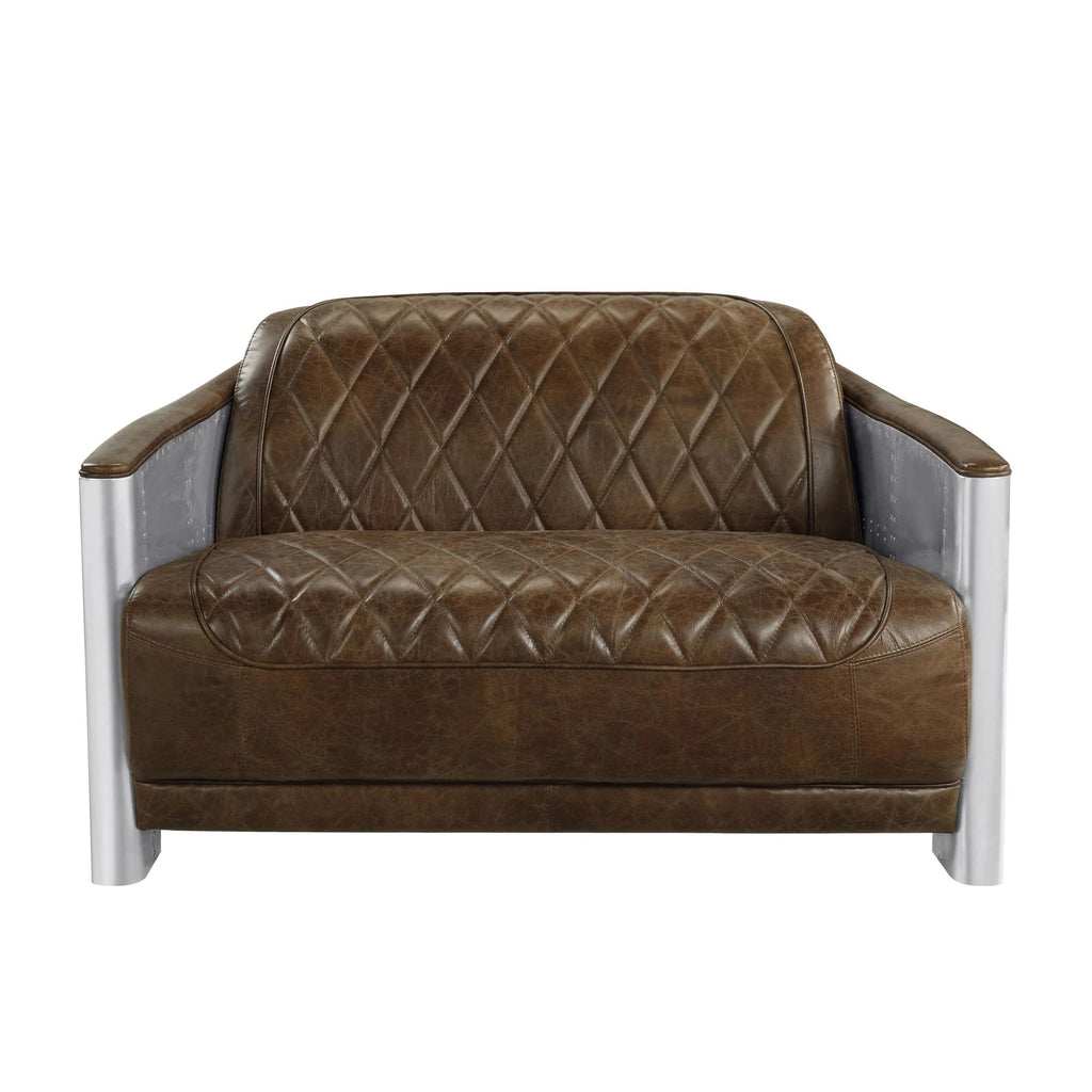 Espresso Top Grain Leather Loveseat U297079