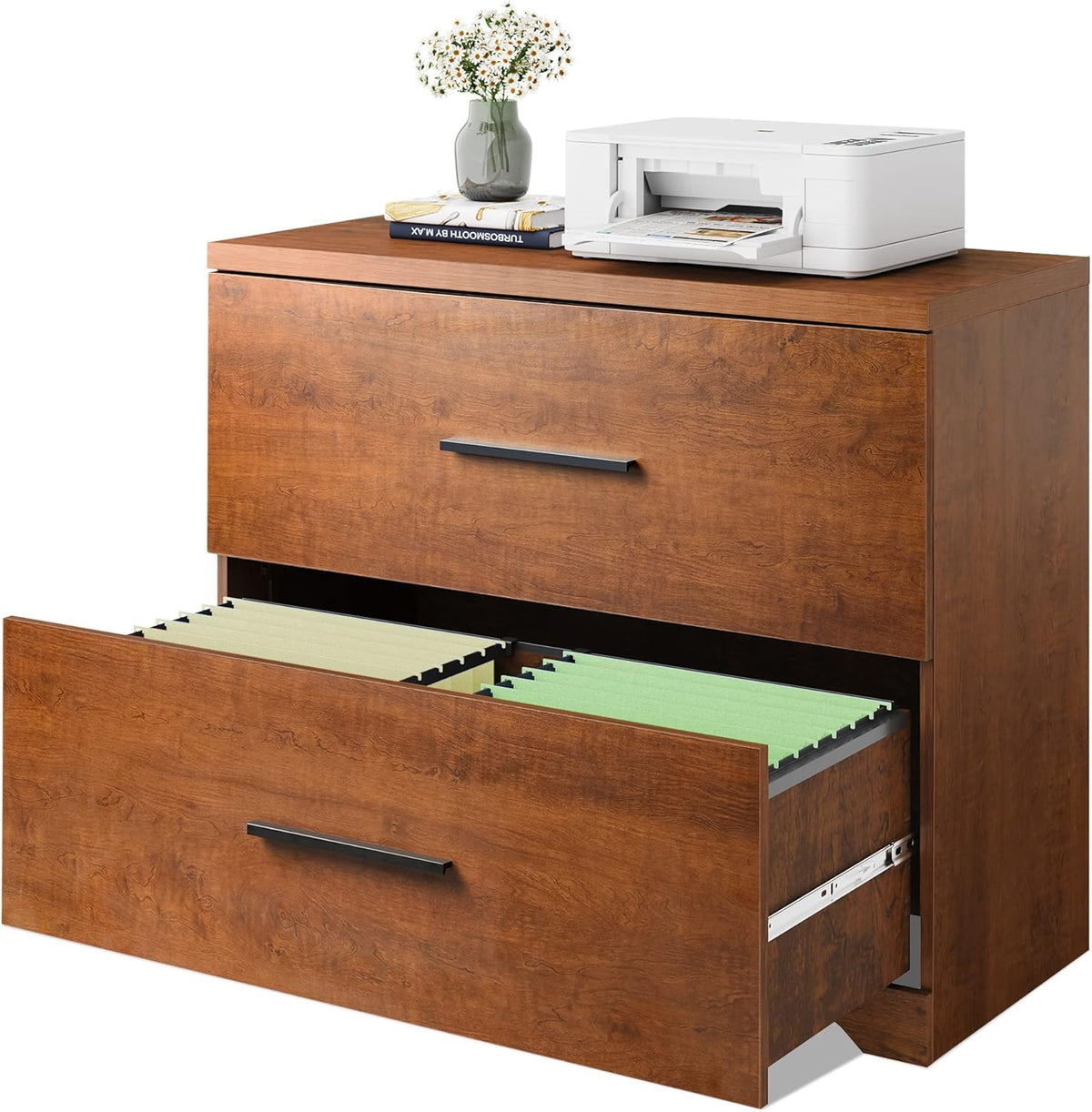 Gray Oak 2 Drawer Wood Lateral File Cabinet G903