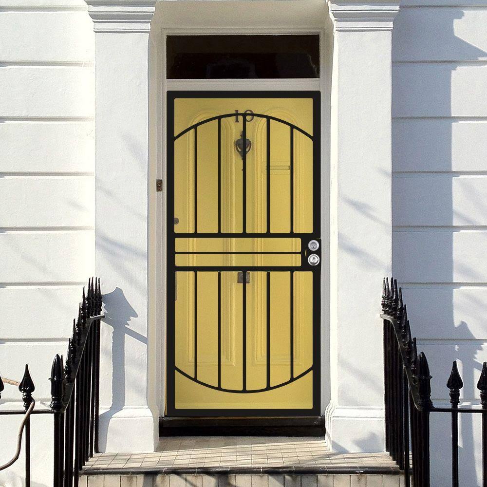 Black Steel Prehung Security Door Q346