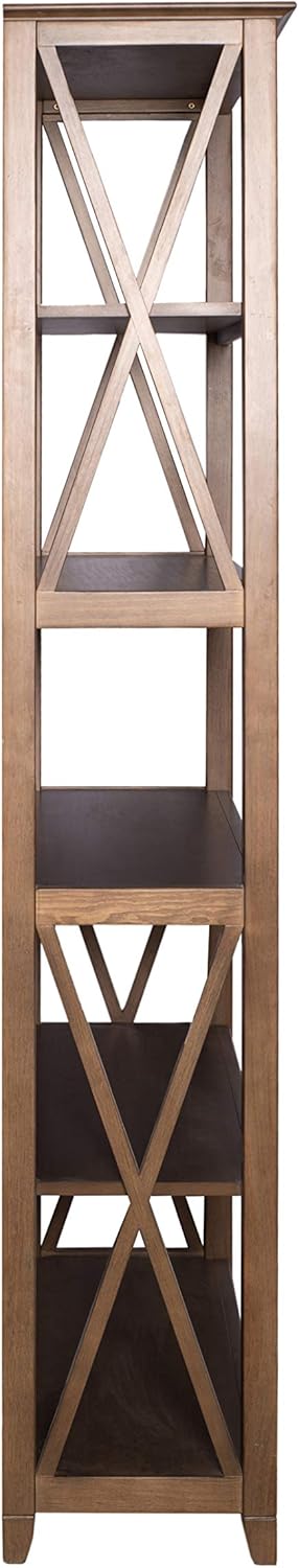Weathered Oak Finish 5-Shelf Bookcase X3932