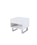 White 1-Drawer Rectangular End Table H166