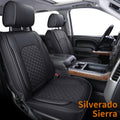 Black Faux Leather Seat Covers Front Set 2pcs S48404
