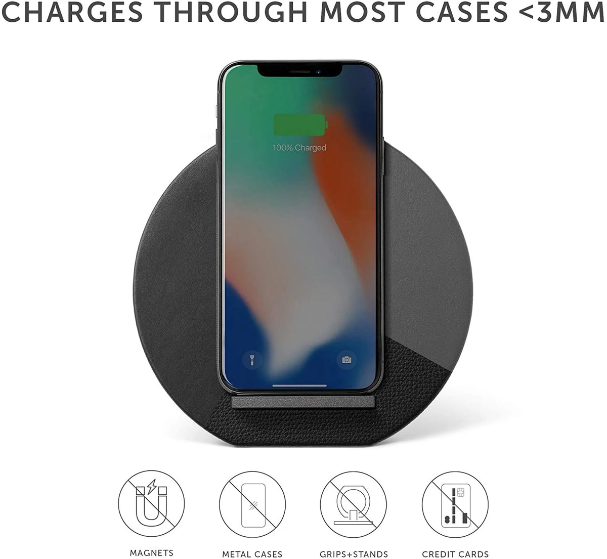 Wireless Charger Stand with Genuine Italian Leather E2129