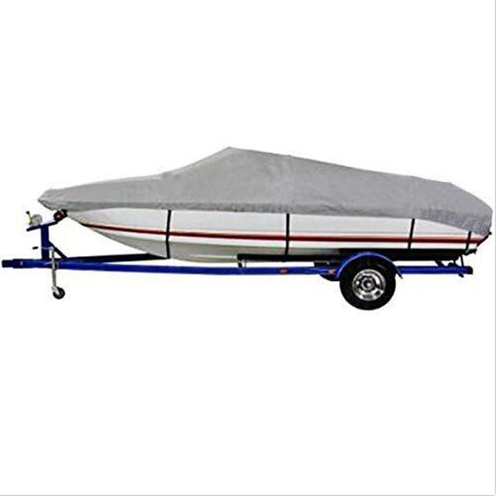 Grey 600D Oxford Fabric Waterproof Boat Cover with Carrying Bag C47117