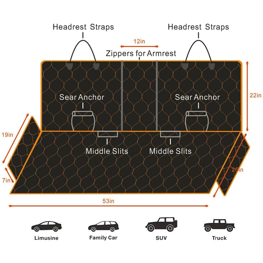 Waterproof Nonslip Heavy Duty Dog Car Seat Cover E810638