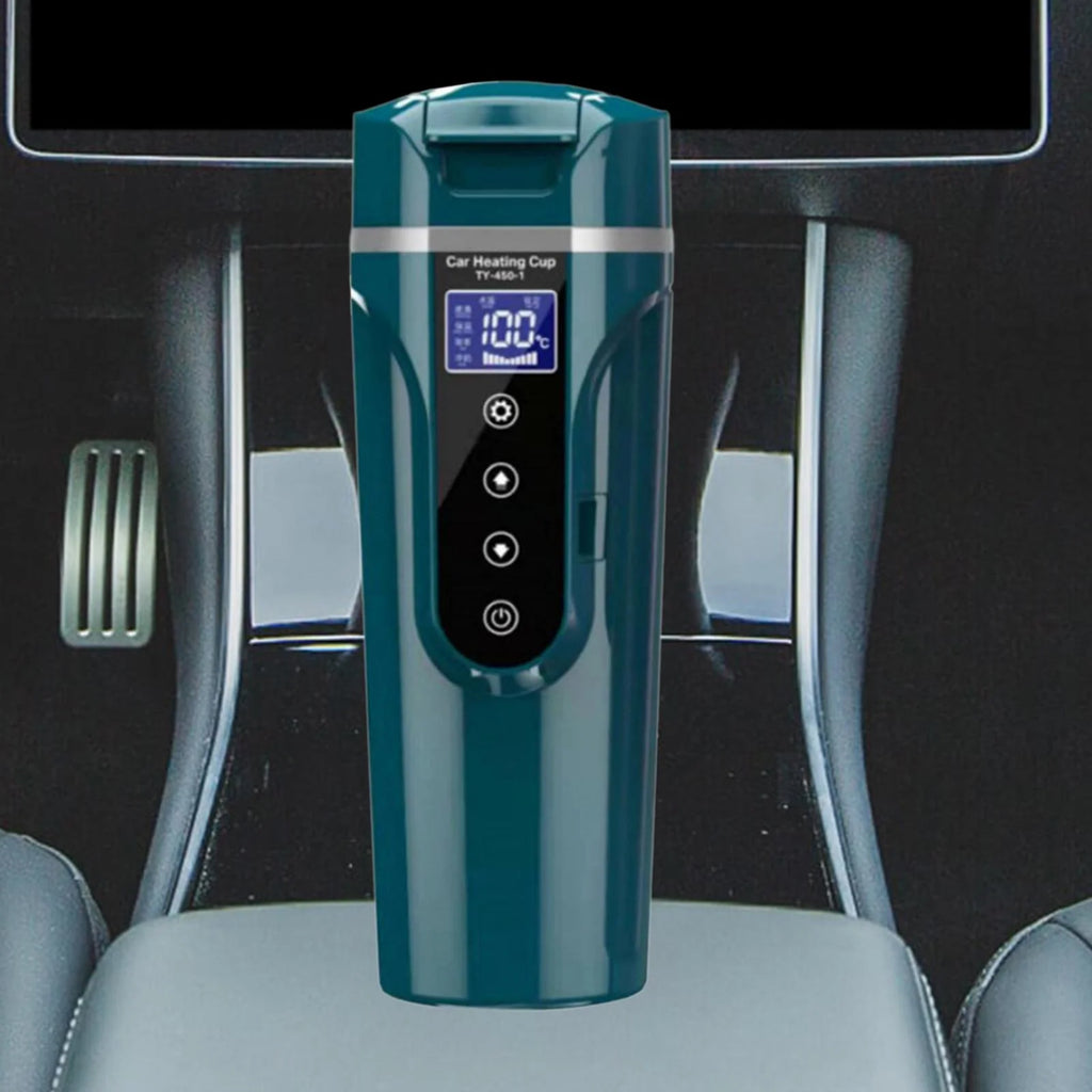 Green Car Heating Cup Water Boiler with LCD Display V1513