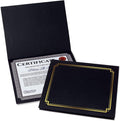 Black & Gold Certificate Holders, Pack of 25, Linen Cover, 9-1/2 x 12 N3883