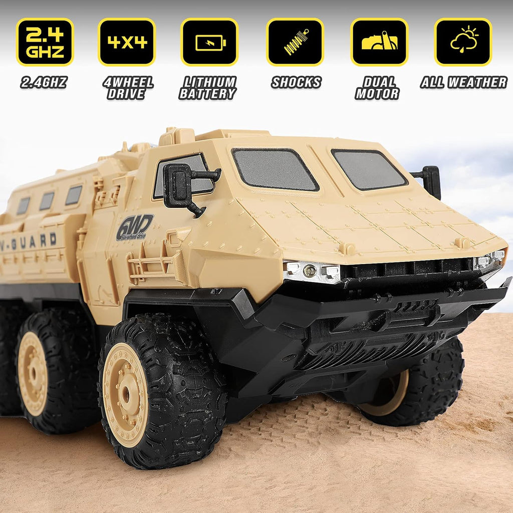 2.4 GHz 6WD RC Military Truck with 2 Batteries M512152