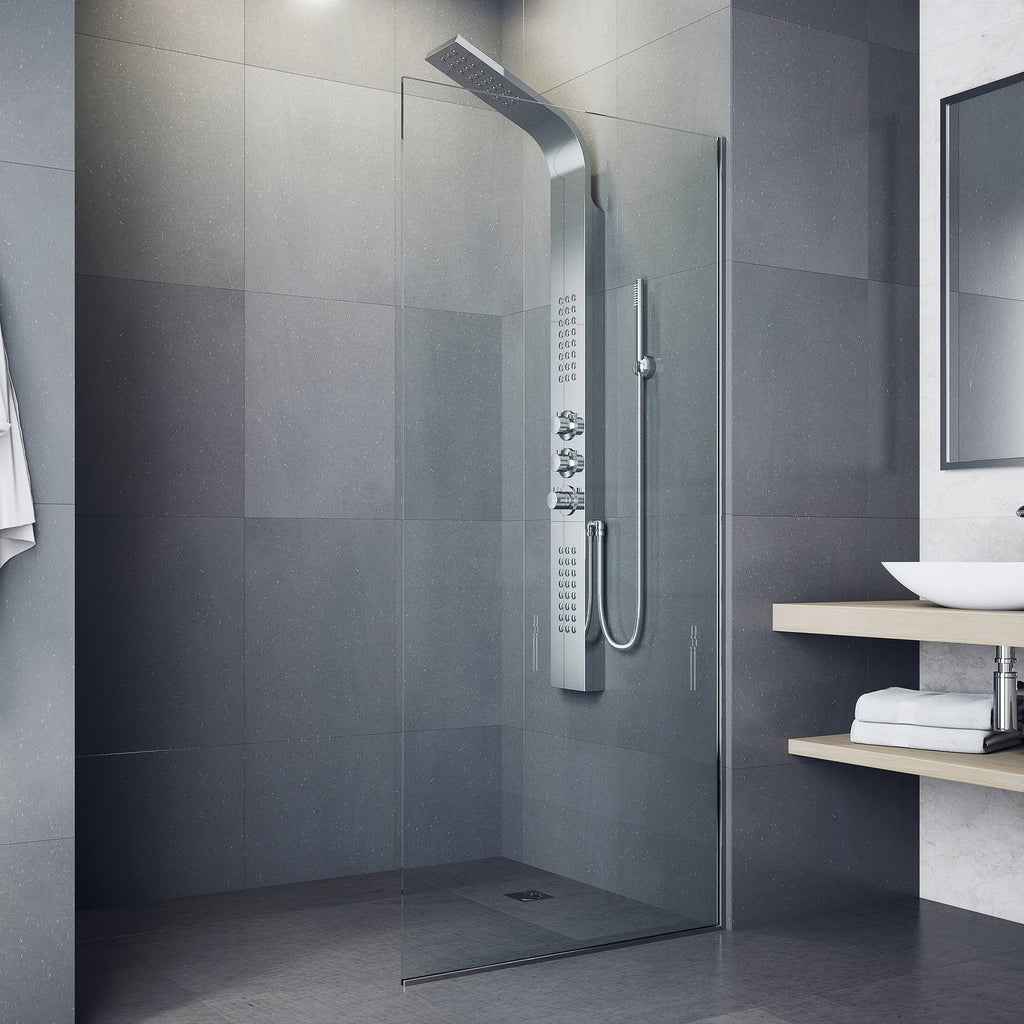 Chrome Shower Panel with Rain Head Massage System M677876