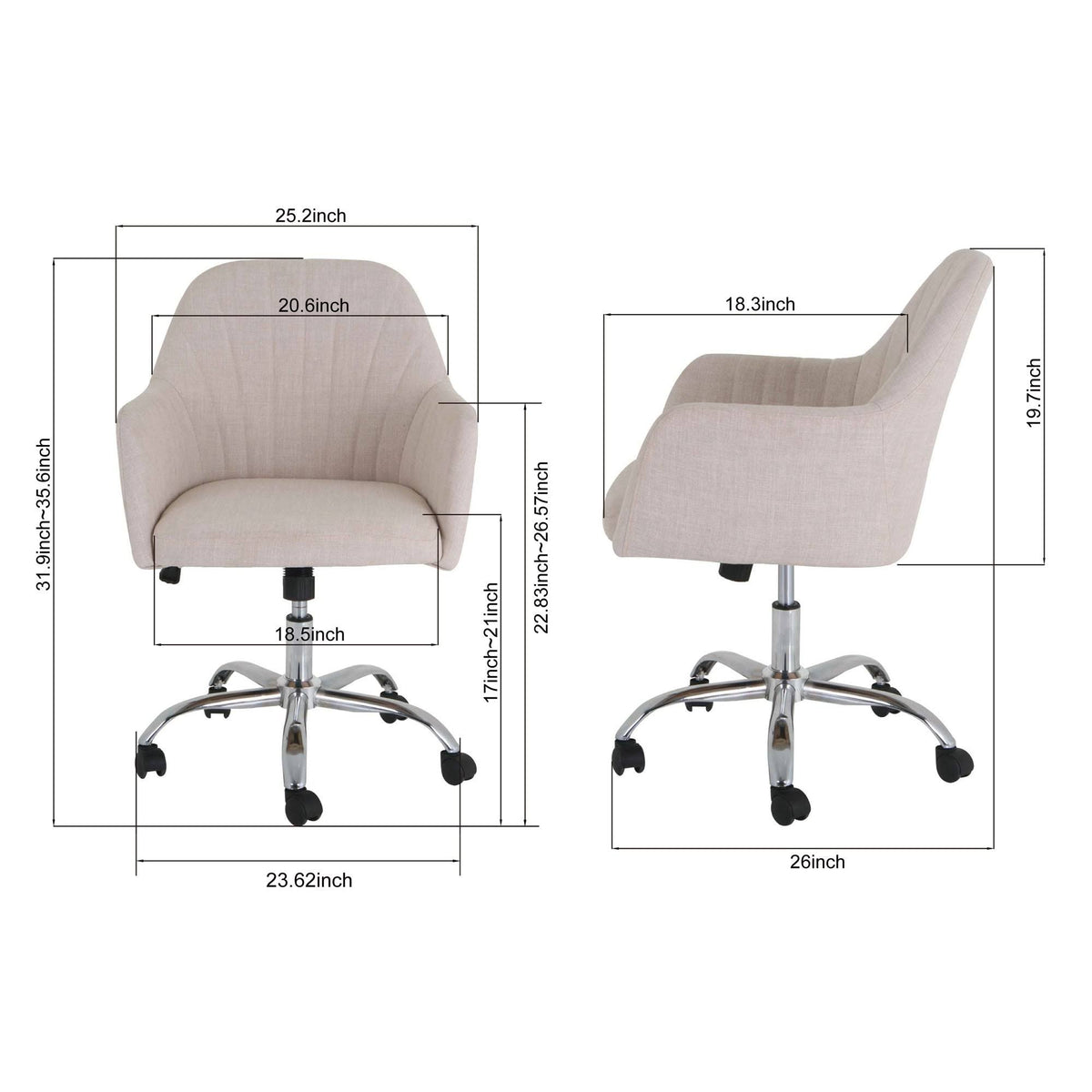 Dark Gray Upholstered Task Chair E72096