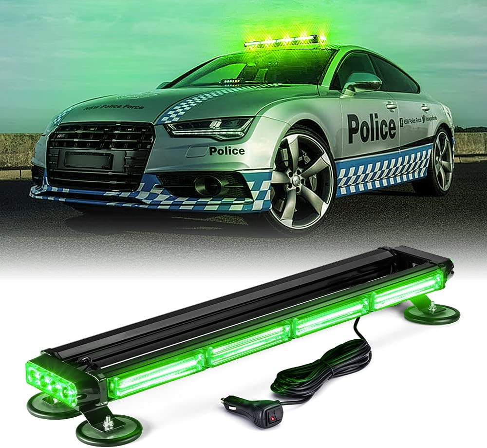 Amber COB LED Rooftop Strobe Light Bar Double Side 26 High Visibility Emergency Hazard Warning Beacon Lights w/Magnetic Base C976837