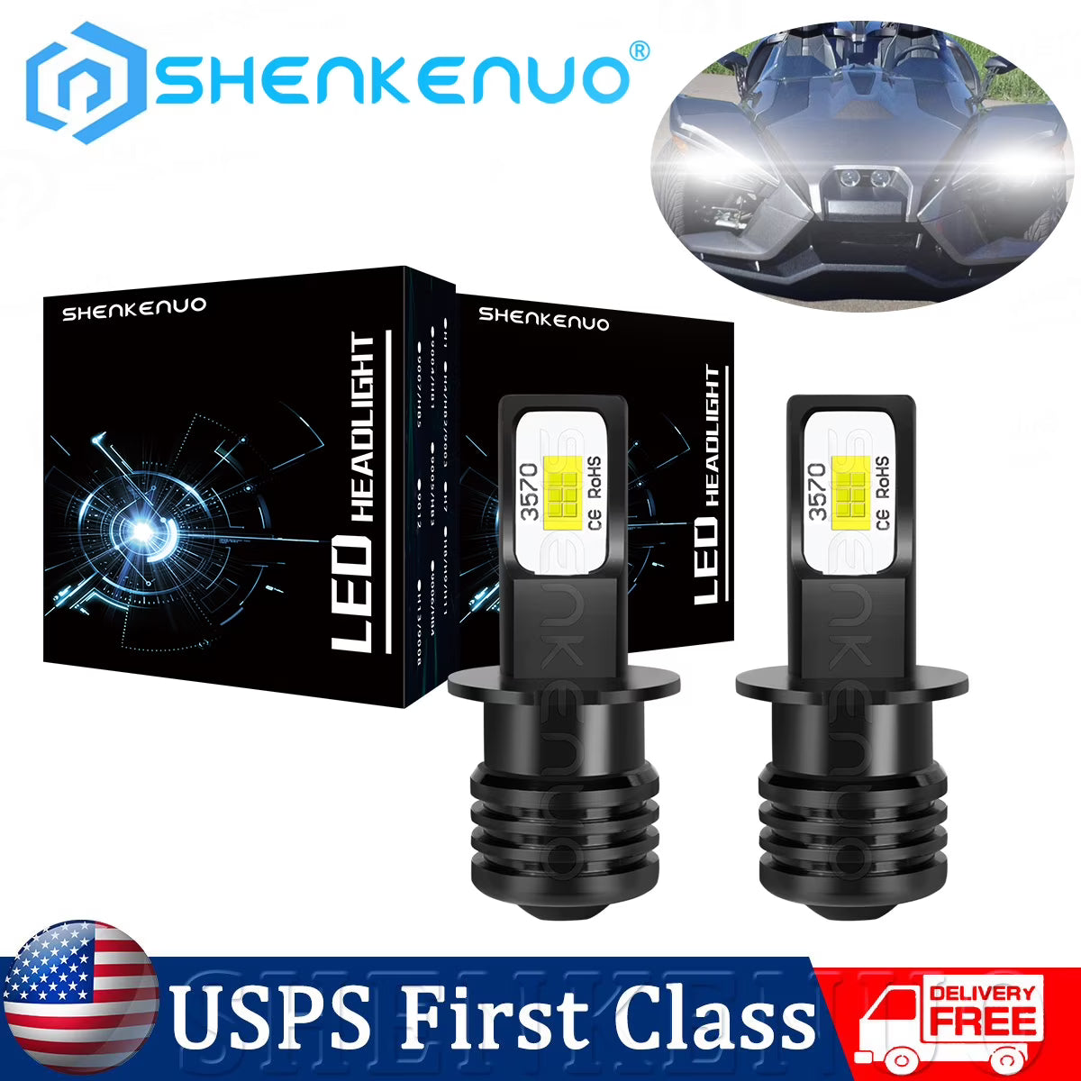 2x H3 LED 20W Fog Light Bulbs K89365