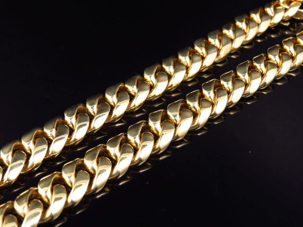 Yellow Gold Miami Cuban Link Chain Necklace M4805