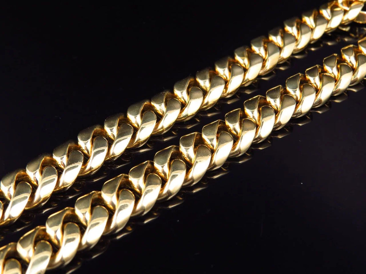 Yellow Gold Miami Cuban Link Chain Necklace M4805