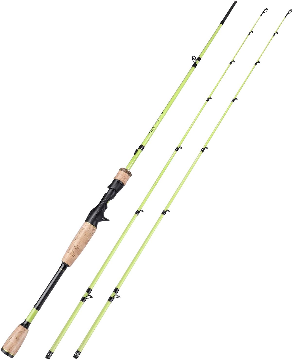 30 Ton Carbon Fiber 2 Pcs Baitcasting Rod & Spinning Rod with 2 Tips Pack of 2 G676425