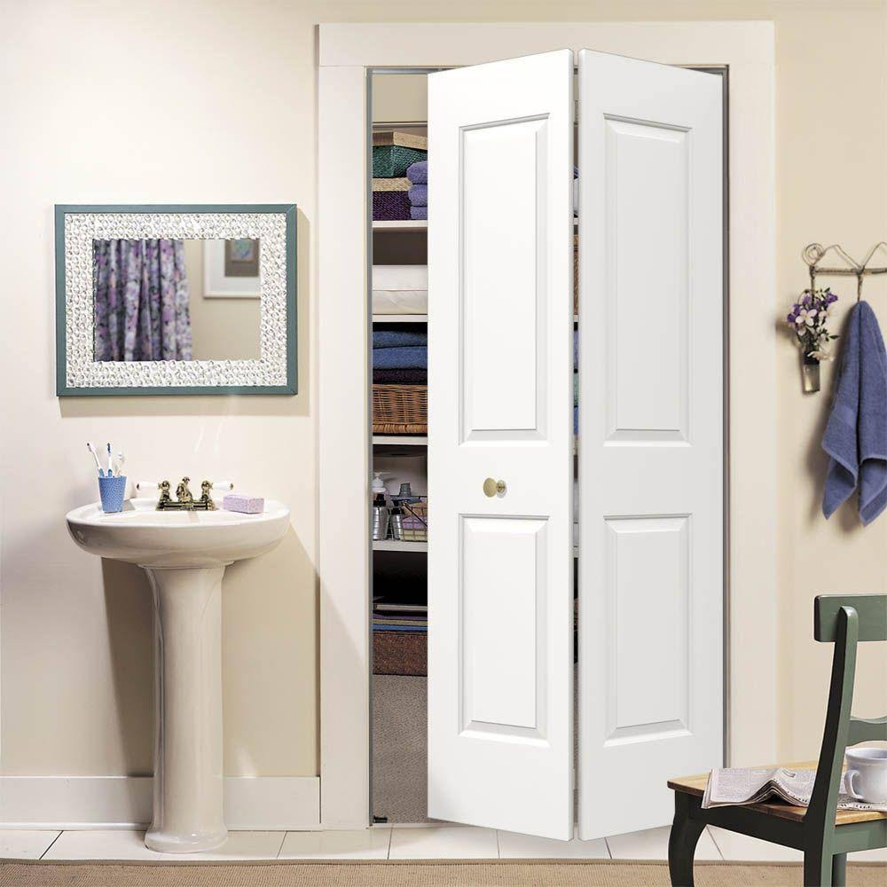 White Molded Composite MDF Closet Bi-Fold Door W54078