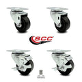 Swivel Caster Set of 4 with Roller Bearing, 2 with Brakes P989