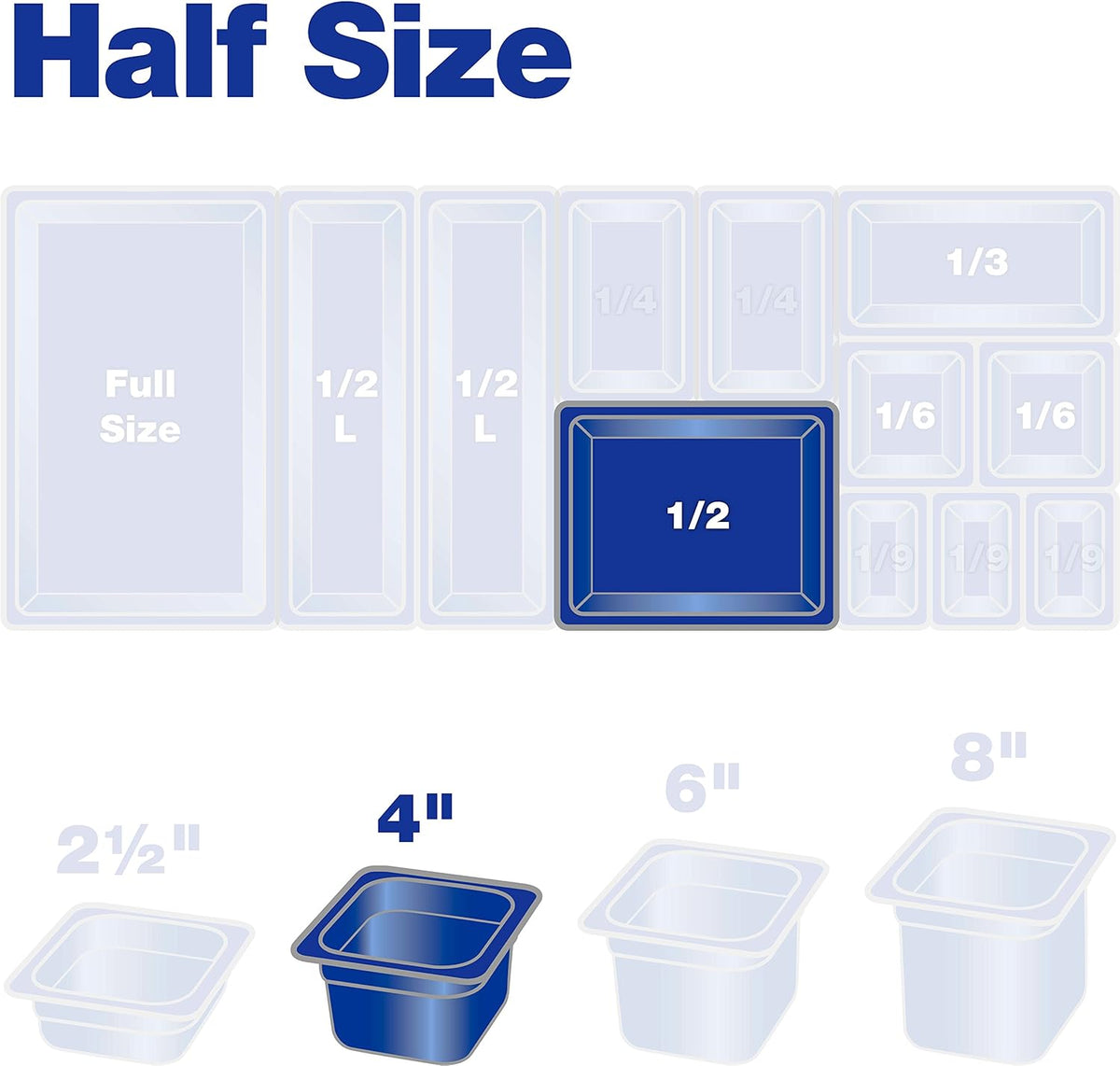 Clear 5.1 qt. Half-Size Polycarbonate Food Pan (Case of 6) S573