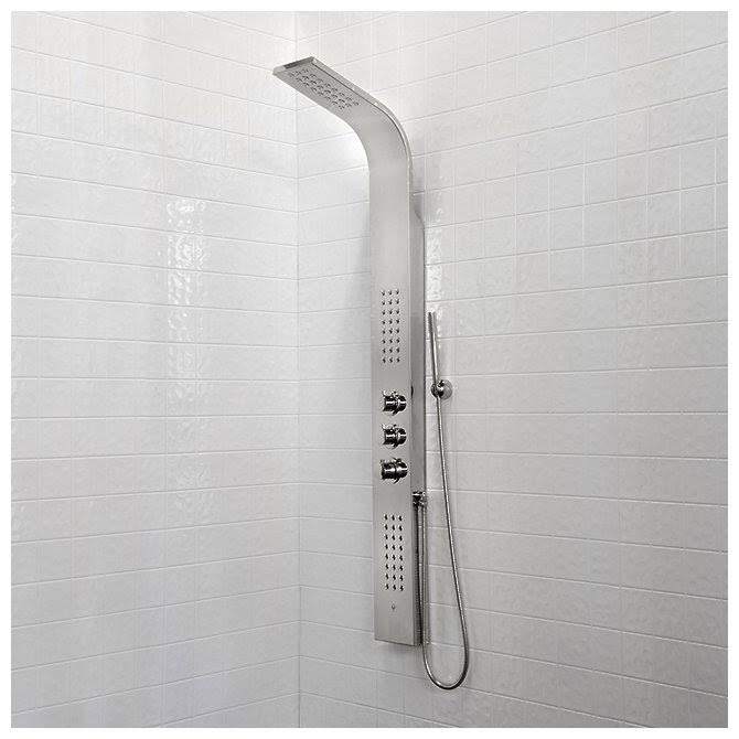 Chrome Shower Panel with Rain Head Massage System M677876
