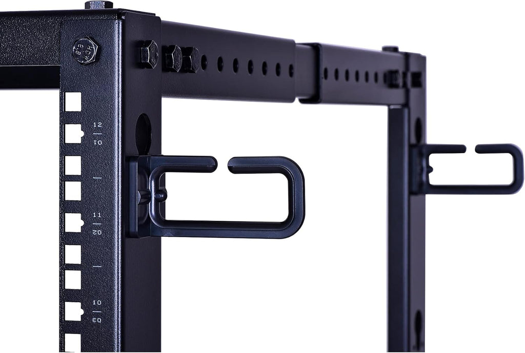 12U Open Frame Server Rack, Heavy Duty 4 Post Adjustable Depth with Casters N357825