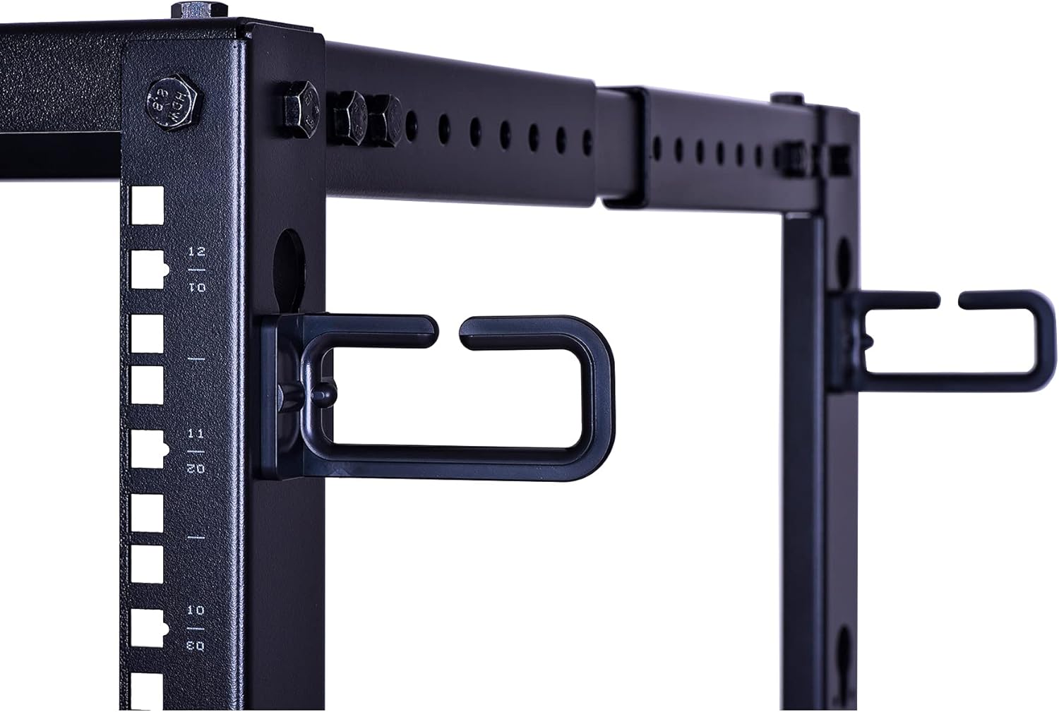 12U Open Frame Server Rack, Heavy Duty 4 Post Adjustable Depth with Casters N357825