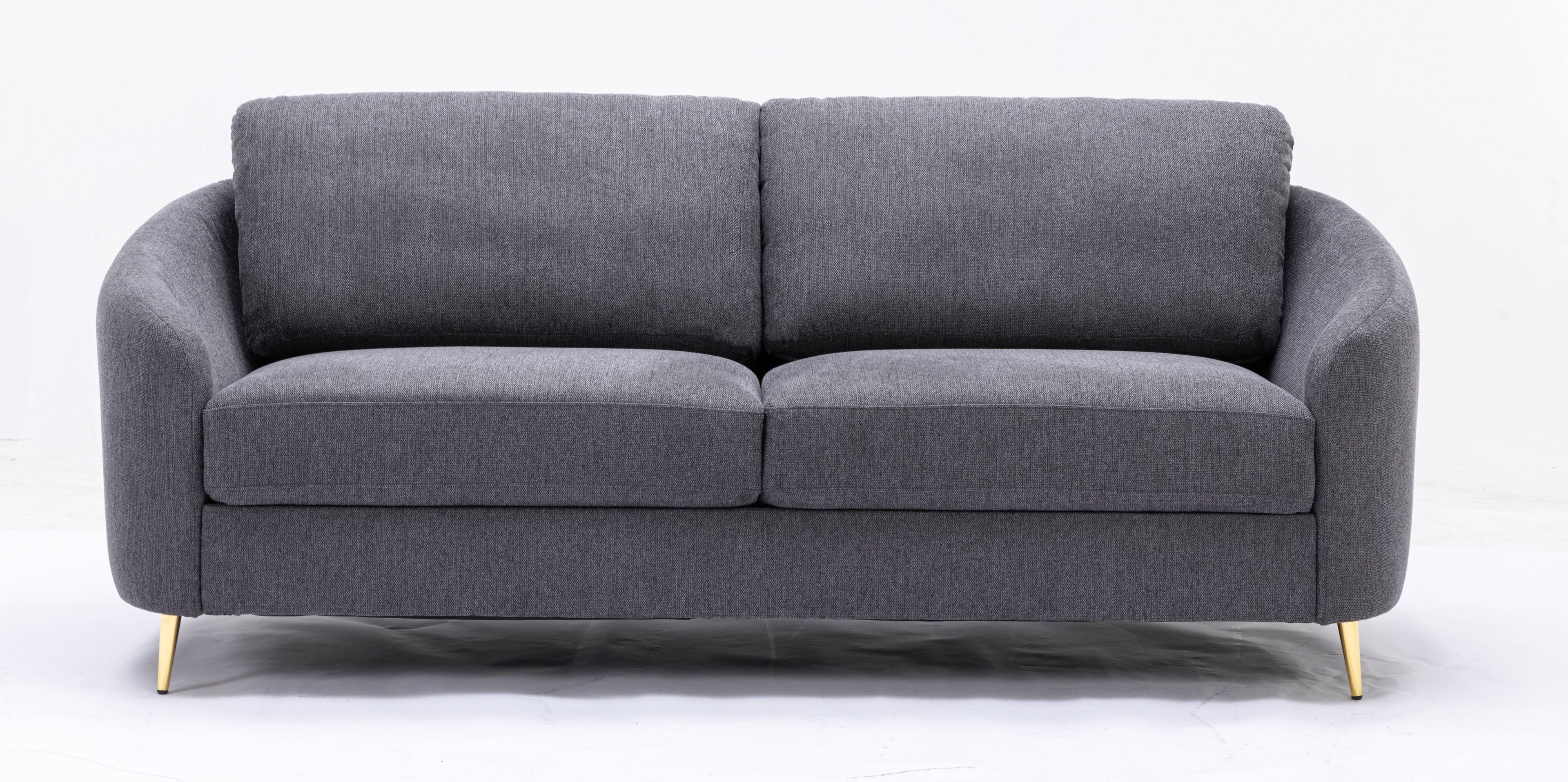 Gray Upholstery Sofa with Wooden Frame and Metal Legs T678001
