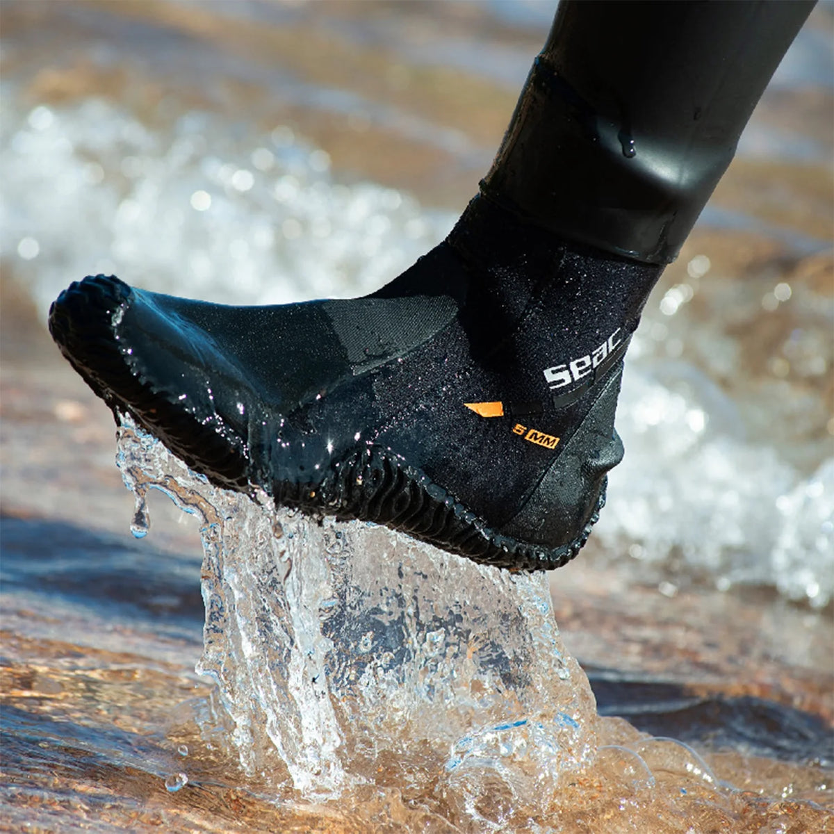 Black Neoprene Scuba Boot Shoes with Side Zipper, Size 11 S85859