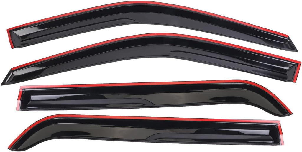 Smoke Black Outside Mount Window Vent Visor Deflectors Rain Guards 4-Piece Set G310279