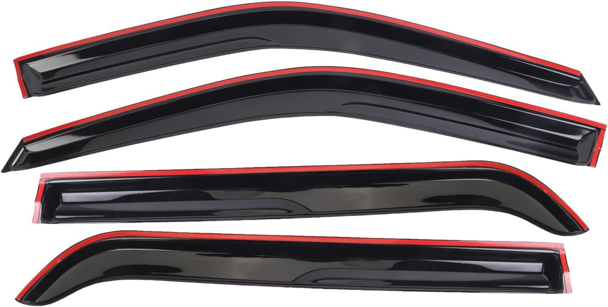 Smoke Black Outside Mount Window Vent Visor Deflectors Rain Guards 4-Piece Set G310279